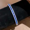 ¡Hora del Blues! Pulsera Redonda de Cubo de Azúcar Brillante de Lujo con Circonita, Pulsera de Fiesta Lujosa, Joyería de Gama Alta de Nicho