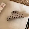 Pinza de cocodrilo vintage con estampado floral de lunares para niñas, pinza de garra versátil con estampado de cuadros dulces, leopardo japonés y coreano para el uso diario