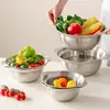 Cesta Coladora de Acero Inoxidable 304 Suministros de Cocina Cuenco Colador de Agujeros Finos para Lavar Arroz y Verduras, Multifuncional de Grado Alimenticio