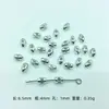 Cuentas Espaciadoras Geométricas de Plata Vintage de Xizang, Cuentas Tubulares Rectas, Accesorios para Manualidades con Cuentas de Múltiples Tamaños, Cuentas con Agujero Grande para Collares DIY
