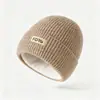 Chapéu de Moda Estilo Coreano para Outono e Inverno para Mulheres Versátil Grande Circunferência da Cabeça Chapéu de Lã Tricotado Faz o Rosto Parecer Menor Proteção de Orelha Quente Chapéu Cobertura de Cabeça
