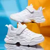 8855 Tênis de Corrida Infantil, Calçados Infantis de Comércio Exterior, Sapatos Brancos, Tênis Esportivo Respirável de Malha para Meninos, Branco