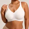 SHEIN Amazon Exclusive Sujetador sin aros de cuello en V Cómodo Push-up Tallas Grandes Ropa Interior Fina Sin Costuras para Mujer