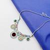 Joyería Transfronteriza Europea y Americana Nueva Cadena de Aleación Punk Bohemio Étnico Cristal Zircón Resina Cuentas Collar