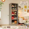 Estantería Pequeña de Acero, Estante de Almacenamiento de Espacio Estrecho, Gabinete de Almacenamiento de Metal Integrado de Pie para Lado de Sofá/Montaje en Pared, Estantería para Almacenamiento en el Hogar