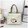 Bolsa de lona pequeña, bolso de mano pequeño que combina con todo, lonchera para estudiantes, bolso de mano sencillo, lonchera para oficinistas.