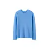 Suéter de cachemira versátil para otoño e invierno, nuevo, con borde enrollado de terciopelo, cuello redondo, manga larga, simple, básico, de moda, para la oficina