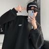 Sudadera de Waffle Otoñal para Hombre Trbottomy Holgada Cuello Redondo Manga Larga Camiseta Base Camiseta Base Trbottomy Estilo Coreano Hip-Hop Trbottomy Chaqueta de Marca