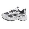 Zapatillas de papá de malla transpirable de cuero sintético para mujer, nuevo estilo primavera y otoño 2026, zapatos de mujer de suela gruesa que aumentan la altura, zapatillas deportivas casuales versátiles