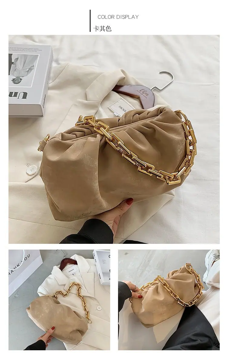 网红小包包女包2020新款腋下包时尚链条羊羔毛包包精致链条云朵包_