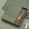 Caja de Regalo con Cuaderno de Sarja Nuevo Transfronterizo Set Personalizado con Logo Oficina de Negocios Cuaderno de Cuero Suave Compañero Regalo