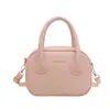 Bolsa Feminina Design Nicho Estilo Coreano 2025 Nova Retrô Simples Bolsa de Mão Textura para o Dia a Dia Bolsa Transversal Redonda