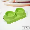Doble comedero para mascotas con boca inclinada y protección para el cuello, cuenco de acero inoxidable para gatos, anti-derrames y antideslizante, utensilio integrado para comer y beber para perros
