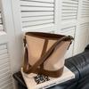 Bolsa Pequeña 2026 Nueva Moda Bolso de Hombro de Lona Bolso Casual para Mujer Versátil Bolsa para el Trabajo y el Trayecto Bolso Cubo