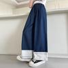 Jeans de Verão para Meninas 2025 Novo Calças Casuais Estilo Coreano Infantil Moda de Verão para Meninas Calças de Perna Larga