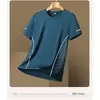 Camiseta de manga corta de secado rápido de productos de Fujian para hombre, verano, fina, seda de hielo, transpirable, casual, deportiva, de media manga, holgada, camiseta interior