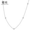 Collar Hip-Hop D0070 Plata S925 para Mujer, Gargantilla Simple y a la Moda, Cadena de Clavícula Elegante con Cuentas de Luz y Cuentas Pequeñas al por Mayor