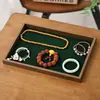 Bandeja para Joyería Color Nogal Transfronteriza Bandeja Ligera de Lujo para Exhibir Joyería Bandeja Dorada para Tienda para Ver Joyería Collar Anillo