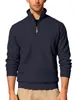 Nova roupa masculina transfronteiriça europeia e americana da Amazon: moletom esportivo casual plus size com zíper parcial, manga longa, canelado, jacquard e sarja