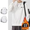 [Entrega rápida] Sudadera de cuello redondo para hombre con estampado de otoño e invierno con forro polar, nueva sudadera holgada de manga larga, estilo informal de moda.