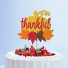 Decoración para Pasteles de Boda de Otoño, Fiesta de Cumpleaños, Celebración de Acción de Gracias Transfronteriza, Adornos para Pasteles con Temática de Calabaza y Hoja de Arce