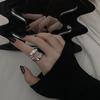 Anillo Geométrico Irregular de Plata de Ley S925 Estilo Coreano Moda Vintage Plisado Lava Anillo Abierto Anillo de Dedo Hip-Hop