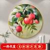 Moderno Simples 5d Redondo Maçã Folhas Diamante Pintura Completa Diamante Sala de Estar Sala de Jantar Novo Estilo Chinês Ponto Diamante Ponto Cruz Pendurado Pintura