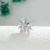 Brincos Henson Novo Design de Nicho Zircônia Formato de Floco de Neve Flor de Gelo Piercing de Orelha