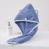 Touca Seca para Cabelo Veludo Bolha Absorção Forte de Água Secagem Rápida Turbante Toalha de Shampoo Doméstica Touca de Banho Espessada Atacado