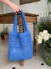 Bolso de Punto Nuevo Vintage Malla Calado Tejido a Mano Bolso de Hombro Bolso de Lana Bolso de Compras Bolso para Mujer