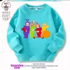 Moletom Teletubbies para meninos e meninas, nova camiseta básica de gola redonda infantil para primavera e outono de 2026, roupa da moda para crianças mais velhas