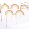Bolo Decorativo Estrela de Assar Arco-Íris Plug-in Festa Crianças Assar Plug-in Aniversário