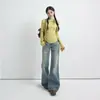 Coleção Outono 2026 Jeans Flare Americano Retrô de Cintura Baixa para Mulheres - Calça Jeans Versátil para Outono/Inverno