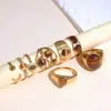 Anillo Abierto Vintage Color Dorado con Piedra Natural Ojo de Tigre, Anillo Cerrado de Acero Inoxidable que No se Desvanece, Joyería de Moda para Mujer