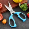 Tesoura de cozinha multifuncional em estoque transfronteiriça, tesoura para cortar carne de aço inoxidável de grau alimentício, tesoura Yangjiang, afiada