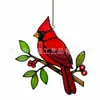 Pássaro Vermelho de Natal Pintado em Acrílico para Pendurar na Parede, Exclusivamente para Vendas Transfronteiriças, Decoração de Janela para Casa, Decoração de Natal