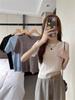 Camiseta Básica de Punto Retorcido con Cuello Redondo y Manga Corta Nueva de Fábrica para Mujer, Top Versátil Ajustado Juvenil de Verano
