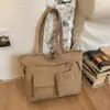 Novas Bolsas de Grande Capacidade para Outono e Inverno para Estudantes do Sexo Feminino Frequentarem as Aulas, Bolsas Tote Versáteis de Estilo Literário de Nicho e Elegantes