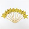Decoração de Bolo de Aniversário Cor Mista Coração Estrela Estrela de Cinco Pontas Plug-in para Assar Cartão Plug-in 10 Dourado Hot Stamping