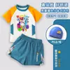 Traje de baño infantil de bloques digitales para niños 2026 Nuevo Secado rápido Dos piezas Boxer Protección solar Vacaciones en aguas termales Equipo de natación