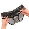 Ventas Directas de Fábrica Superventas Transfronterizos Calzones de Encaje Estampado de Leopardo para Mujer Sexy Malla Hueca Puro Deseo de Mujer de Tiro Bajo