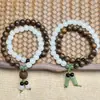 Pulseira de Pedra Preciosa Natural 0.8 Círculo Duplo Jade Semi-Montanha Semi-Água Novo Estilo Chinês Pulseira Simples Contas de Rosário Atacado