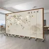 Biombo estilo chino para sala de estar y dormitorio, para bloquear la entrada, pared móvil y plegable, pintura de paisaje de oficina, biombo plegable estilo antiguo