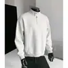 Marca de Moda Americana Sudadera con Cremallera a Media Altura y Cuello Alto para Hombre Otoño/Invierno Nuevo Estilo Holgada Casual Versátil Sudadera Pulóver Ropa para Hombre
