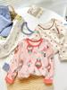 Pijamas para niños Algodón puro Conjunto de ropa y pantalones de otoño para niños Ropa interior térmica para bebés para niñas Suéter básico de algodón para niños pequeños
