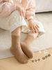 Meias infantis para meninas outono e inverno engrossadas meias Terry cor sólida forrado de lã para bebê longo inverno meninas meias de algodão quente