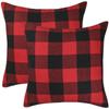 Amazon Funda de Cojín Cuadros de Poliéster Algodón Teñido en Hilo Decoración Navideña para el Hogar Cojín de Sofá Cojín de Cama para la Cintura con Relleno