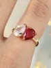 Anillo de estilo fresco y elegante, redondo, forma de gota de agua, blanco, para combinar, estilo elegante, simple, versátil.