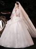 Vestido de Novia Talla Grande Princesa Fugitiva Modelo Nuevo 2025 Vestido Principal de Novia Vestido Petite Alta Gama Talla Grande Artesanía Pesada Cola Francesa