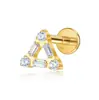 Pendientes de Aleación de Titanio F136 con Circonita Triangular Joyería para Mujeres Pendientes de Piercing Corporal G23 Transfronterizos para Labio Lengua